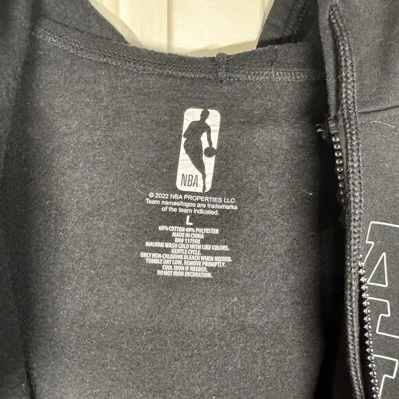 Chicago Bulls Hoodie Women’s Full-Zip Soft Fleece Long-Sleeve Black Large - Picture 6 of 8